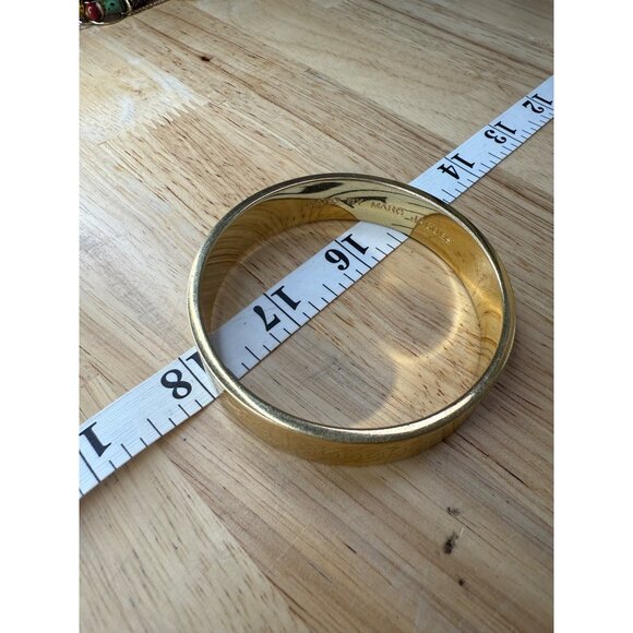 Marc Jacobs Gold Tone Bangle Bracelet With Braided Etched Design - 7" Medium Fit - Picture 12 of 16